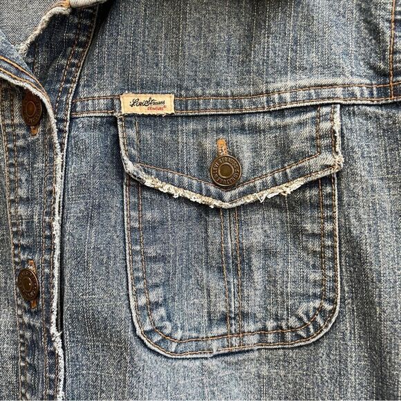 VINTAGE 90s LEVIS BOX‎ JEAN JACKET - Picture 6 of 10
